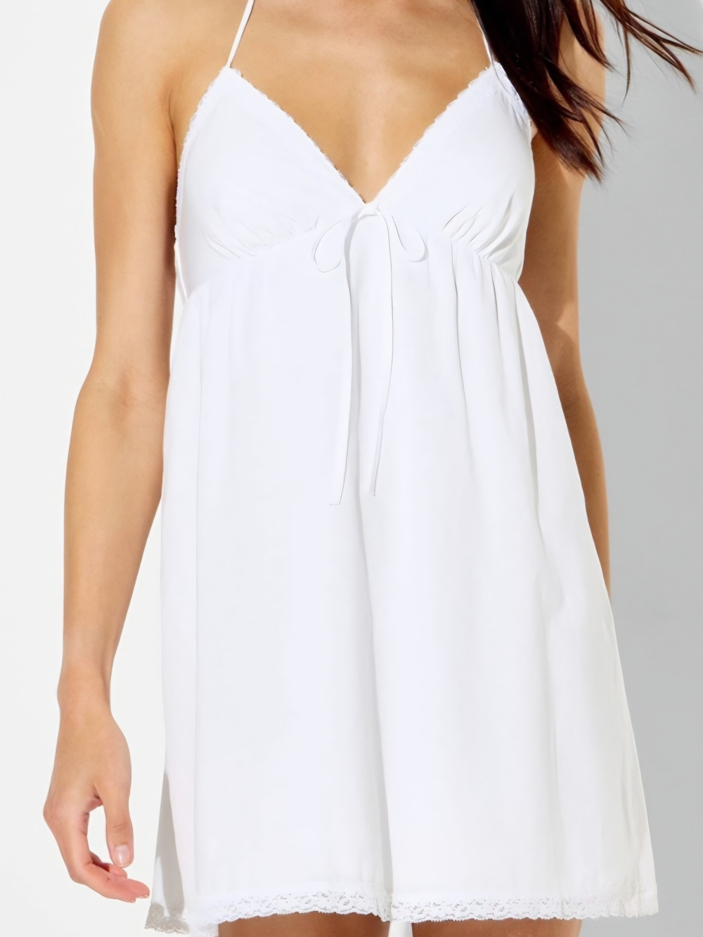 wild fable White Lace-Trim Slip Chemise